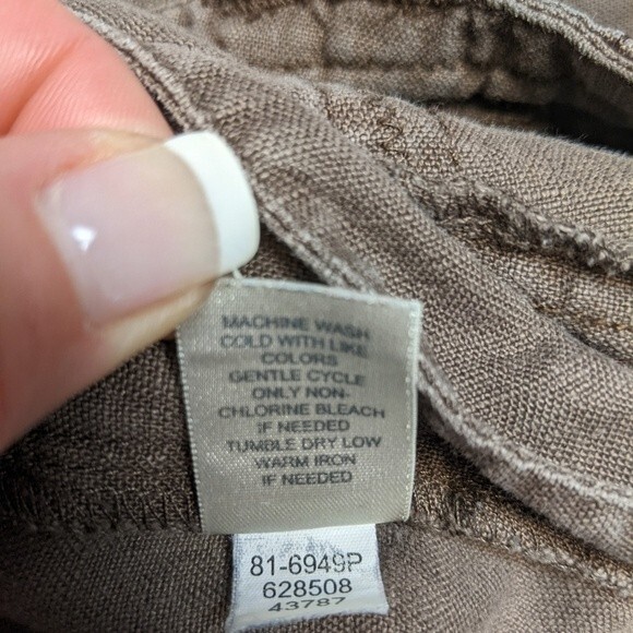 J. Jill genuine fit below waist 100% linen brown wide leg pant w/ drawstring 16P - Picture 5 of 8